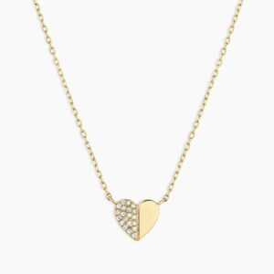 Duality Pavé Heart Necklac