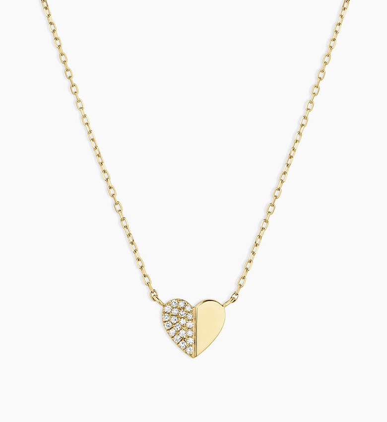 Duality Pavé Heart Necklac