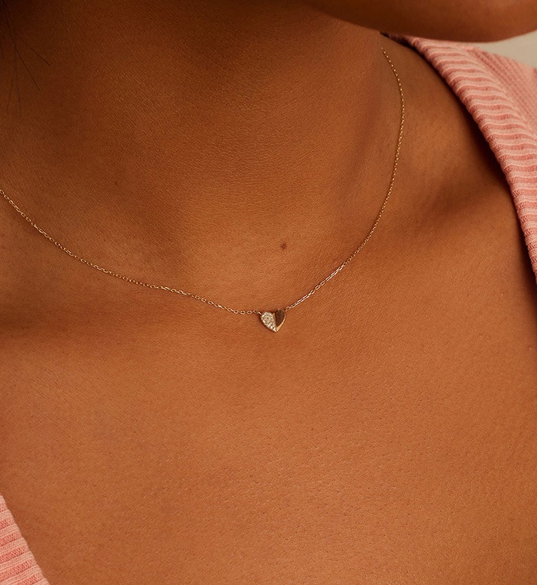 Duality Pavé Heart Necklac - Image 2
