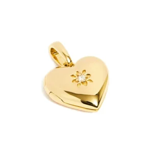 Starburst Heart Locket Pendant