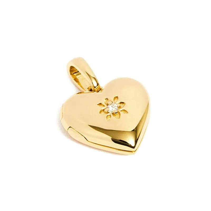 Starburst Heart Locket Pendant